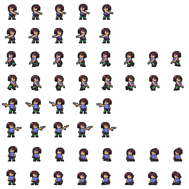 Packed with advice from the experts at disney, pixar and blue sky studios, animation artist helps. Pixel character with gun | OpenGameArt.org