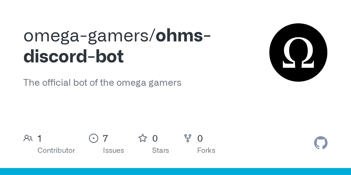 GitHub - omega-gamers/ohms-discord-bot: The official bot of the omega gamers