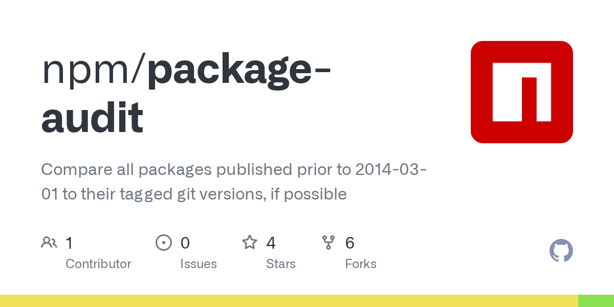 package-audit/results-no-tag.txt at master · npm/package-audit · GitHub