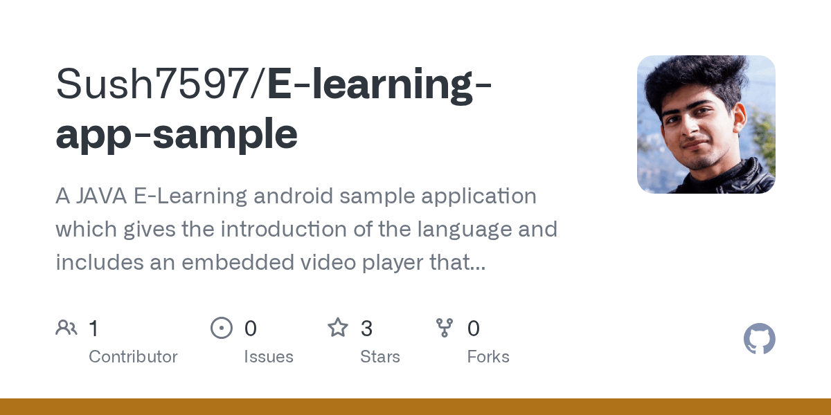 It is built with dart on top of google's flutter framework. Github Sush7597 E Learning App Sample A Java E Learning Android Sample Application Which Gives The Introduction Of The Language And Includes An Embedded Video Player That Plays Video Lectures Directly From The Youtube