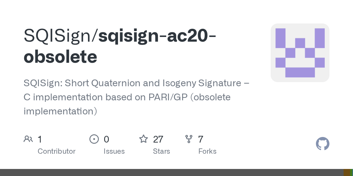 Some people have it and may never know it as they are affected by any sorts of symptoms. Github Sqisign Sqisign Sqisign Short Quaternion And Isogeny Signature C Implementation Based On Pari Gp