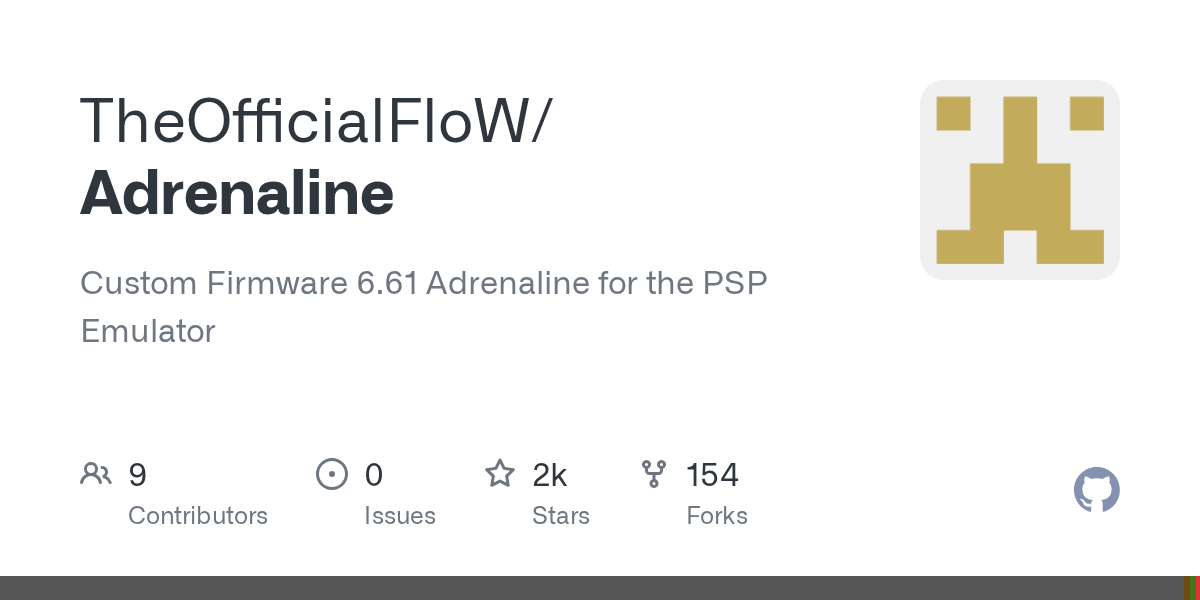 GitHub - TheOfficialFloW/Adrenaline: Custom Firmware 6.61 Adrenaline for  the PSP Emulator