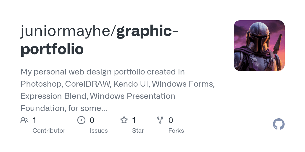 GitHub - juniormayhe/graphic-portfolio: My personal web design portfolio  created in Photoshop, CorelDRAW, Kendo UI, Windows Forms, Expression Blend,  Windows Presentation Foundation, for some softwares I have built
