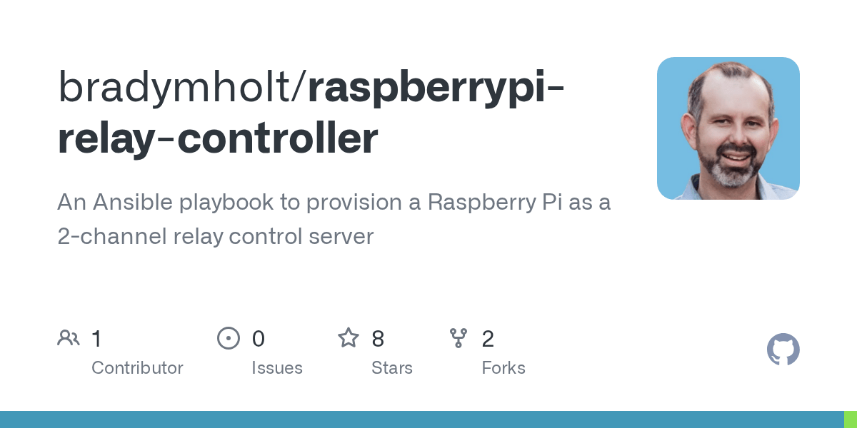 GitHub - bradymholt/raspberrypi-relay-controller: An Ansible playbook to  provision a Raspberry Pi as a 2-channel relay control server