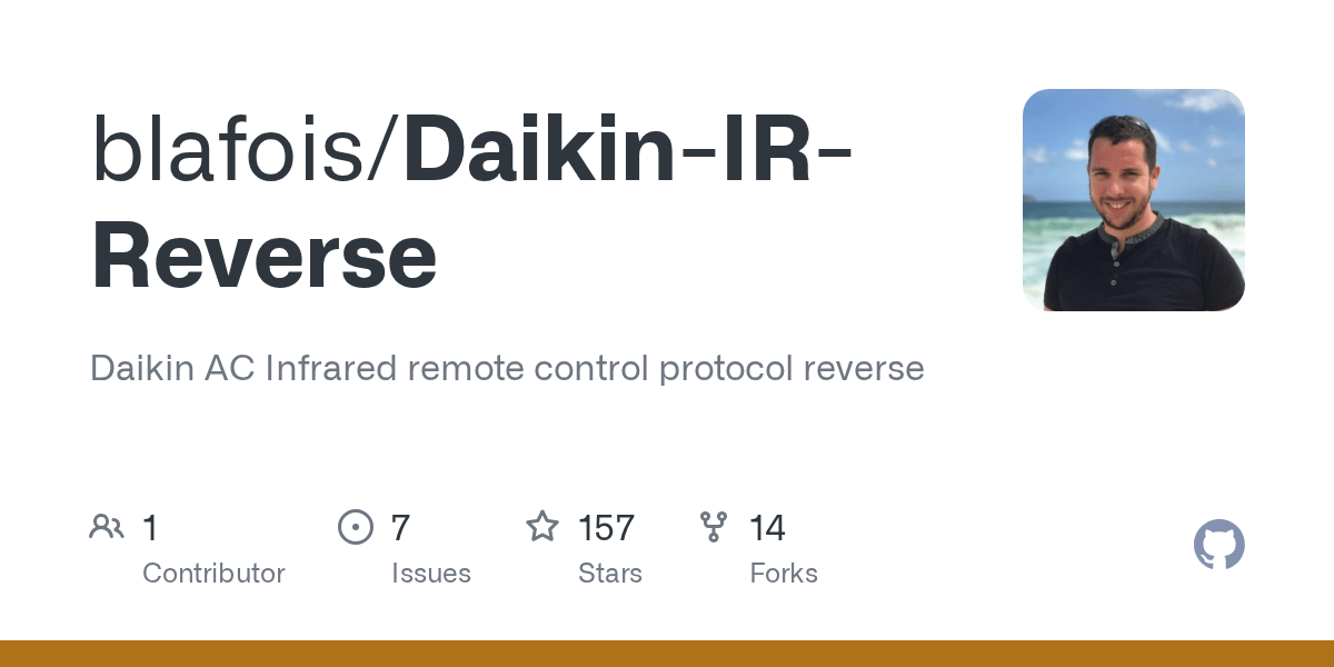 For repairs and reinstallation, consult your daikin dealer for advice and information. Github Blafois Daikin Ir Reverse Daikin Ac Infrared Remote Control Protocol Reverse