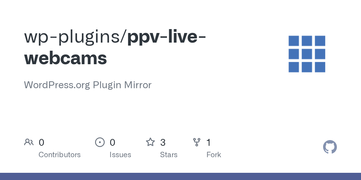 The release description and the list of files that can be downloaded; GitHub - wp-plugins/ppv-live-webcams: WordPress.org Plugin Mirror