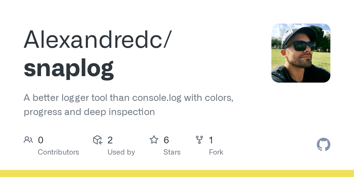 Custom display routines can be added for objects of any type, and the existing routines for handling builtins can for the types object, the key should be the name of that type to be used to refer to it everywhere, and the value should be. Github Alexandredc Snaplog A Better Logger Tool Than Console Log With Colors Progress And Deep Inspection