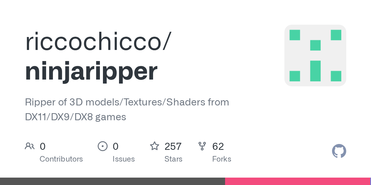 Theoretically also possible to import . Github Riccochicco Ninjaripper Ripper Of 3d Models Textures Shaders From Dx11 Dx9 Dx8 Games