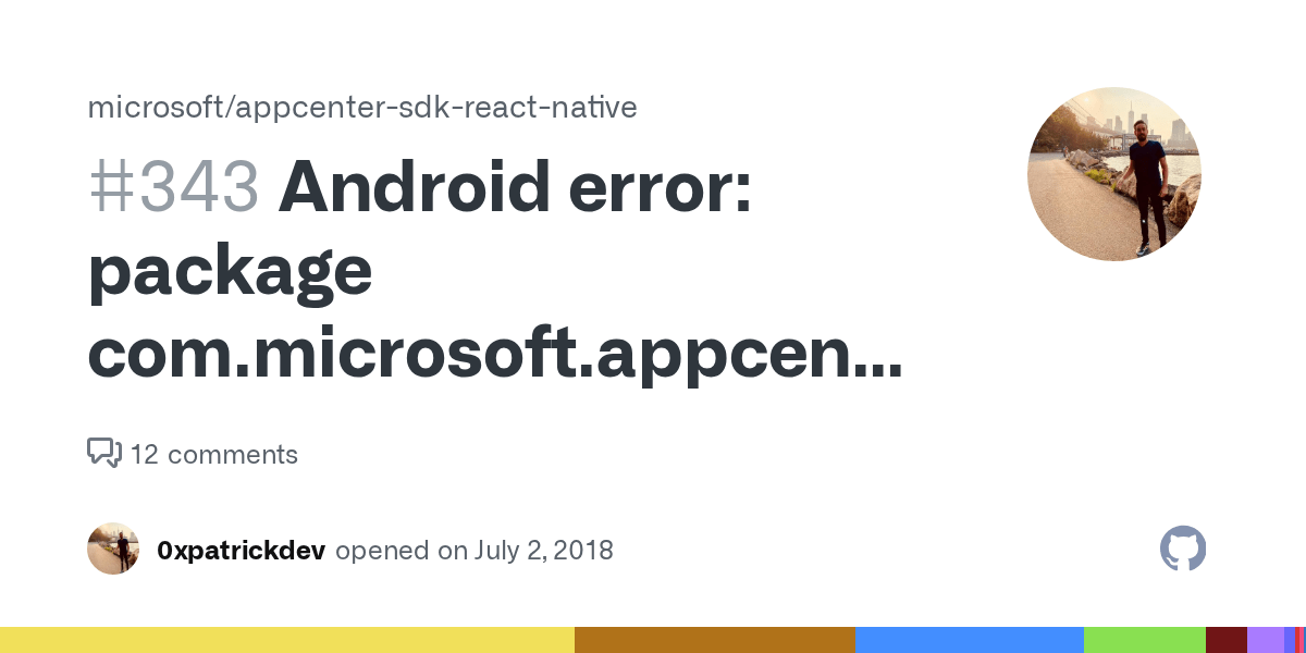 Android error: package com.microsoft.appcenter.reactnative.appcenter does  not exist · Issue #343 · microsoft/appcenter-sdk-react-native · GitHub