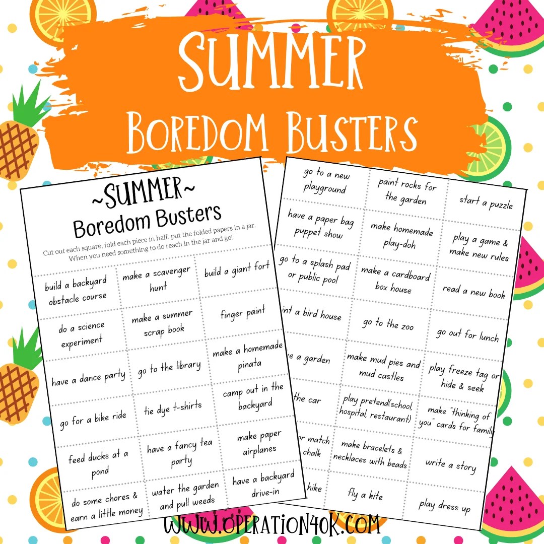 Outdoor activities of all sorts — from park picnics to pool days and beyond. 13 Great Summer Bucket List Activities To Do With Kids Operation 40k