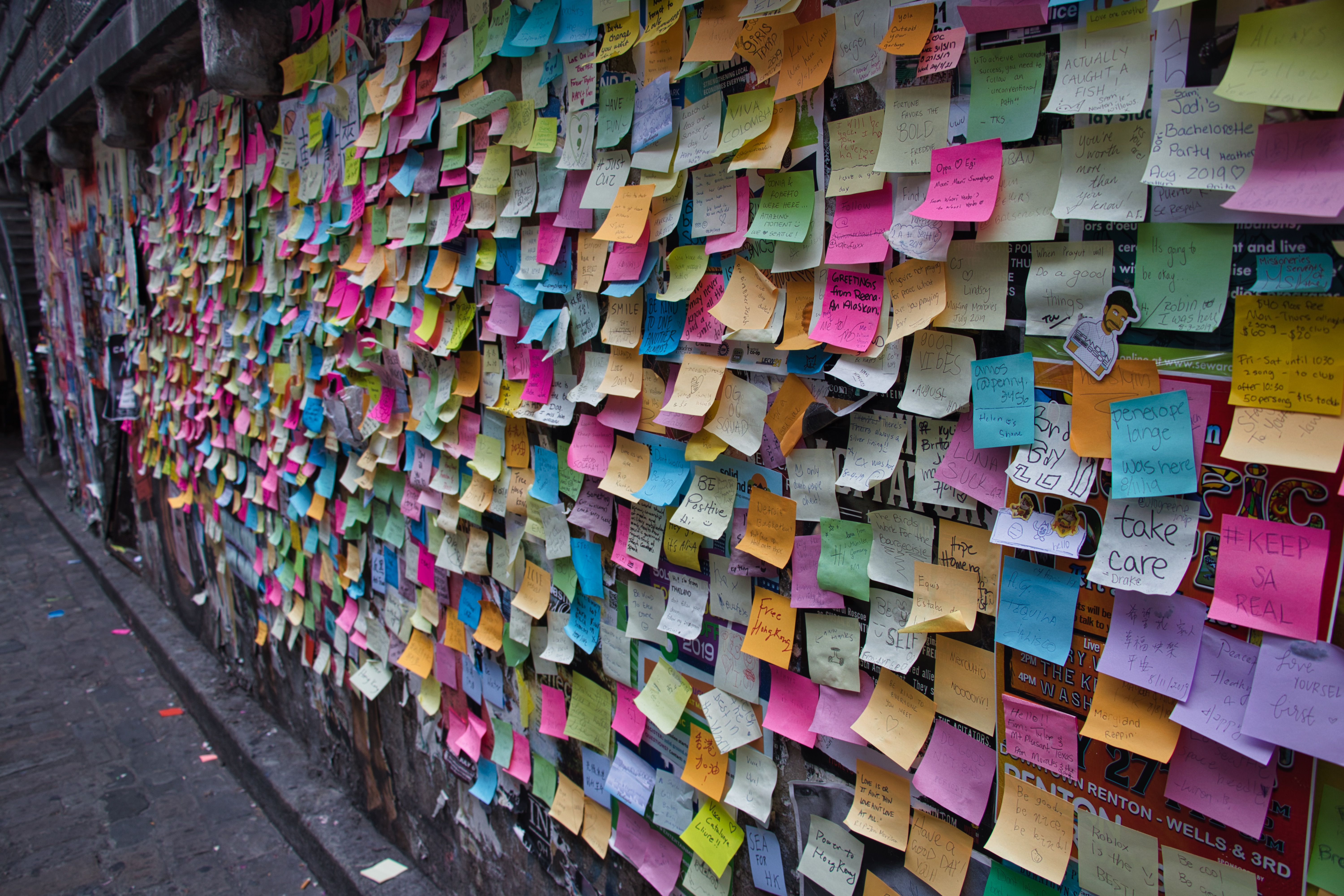 Post it Note wall in Seattle Washington