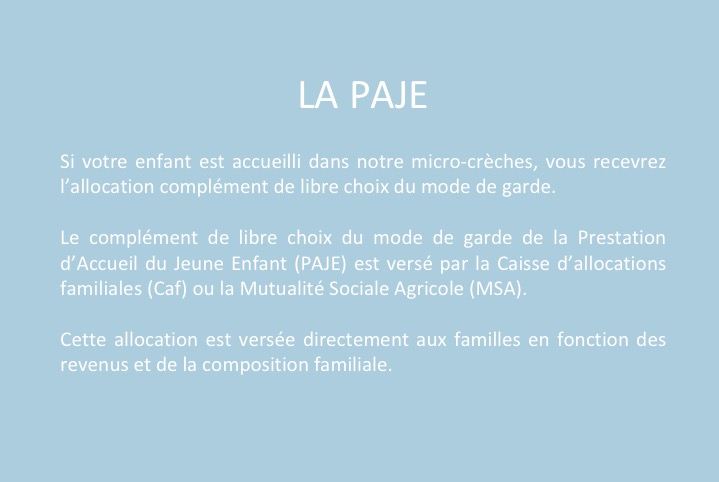 Un complément de libre choix du mode de garde peut vous être versé, couvrant une. O P Tit Doudou Tarification