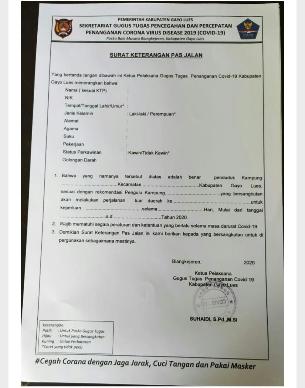 Yang bertanda tangan di bawah ini, memberikan izin kepada: Contoh Surat Jalan Keluar Kota Chipmunkberry