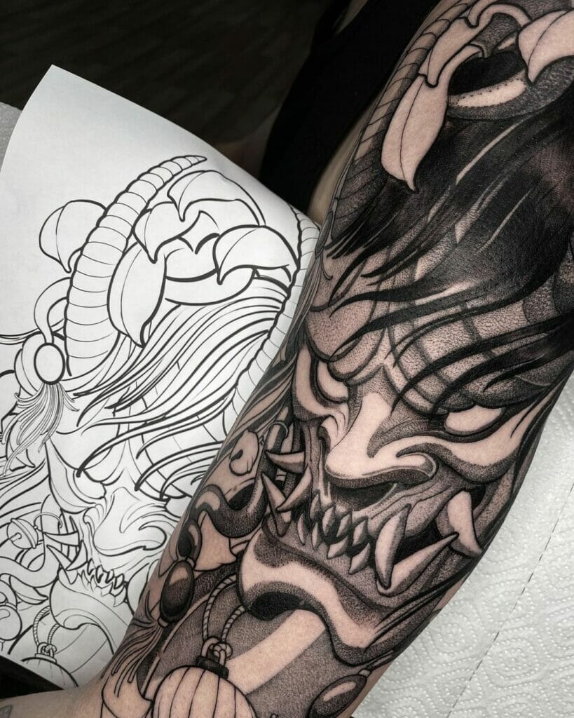 10 Best Oni Mask Tattoo Ideas You Have To See To Believe! | Outsons | Men's Fashion Tips And Style Guides 1024_x_819_jpg