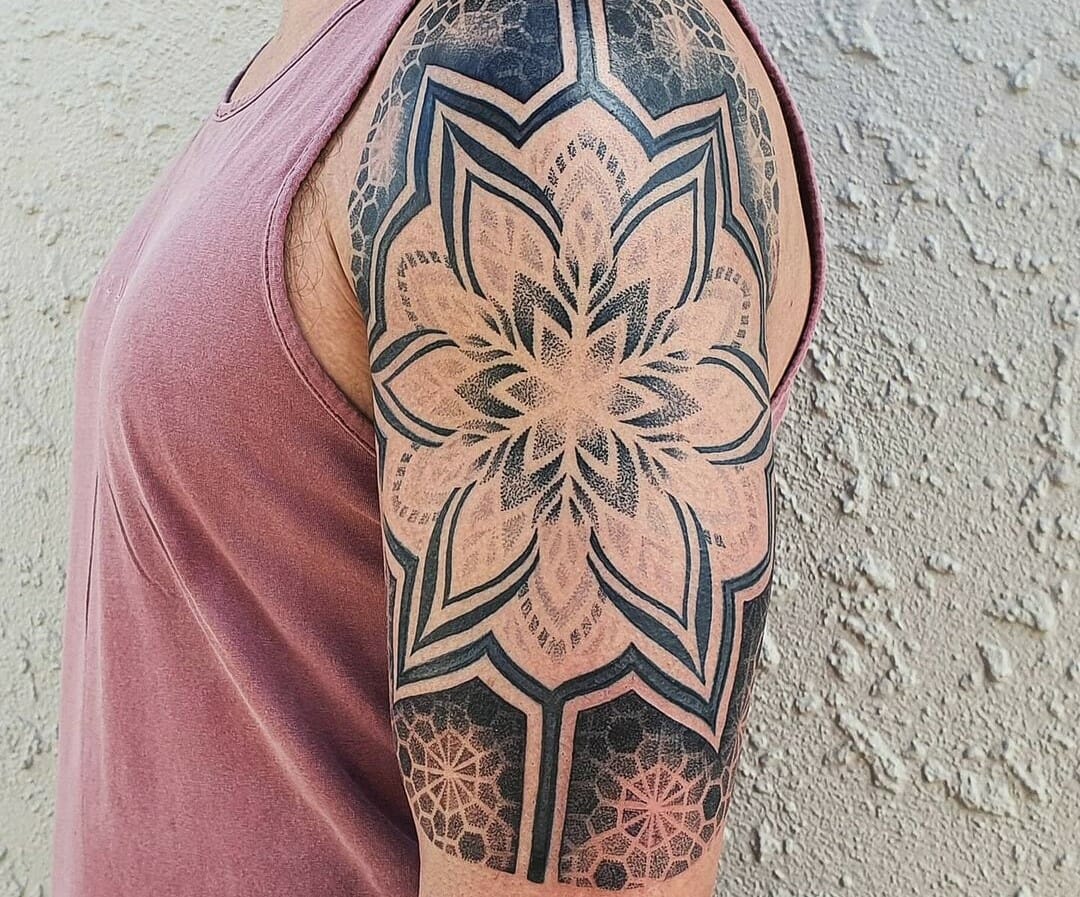 10 Best Geometric Half Sleeve Tattoo Ideas That Will Blow Your Mind! | Outsons | Men's Fashion Tips And Style Guides 897_x_1080_jpg