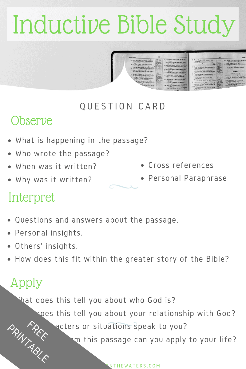 Bible studies for youth on printable pdf worksheets download free bible lesson simply click on the download button below and your lesson will begin to download immediately onto your computer, tablet, or phone. Inductive Bible Study Guide Out Upon The Waters