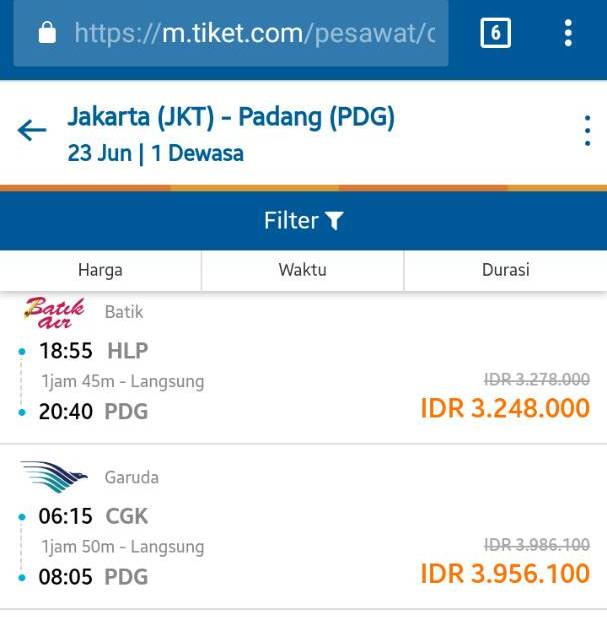 Puncak Mudik Lebaran, Harga Tiket Jakarta-Padang Tembus Rp4 Juta