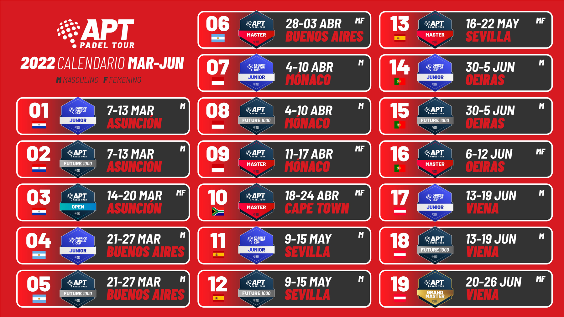 I nostri calendari sono liberi da diritto d'autore, possono essere scaricati e stampati direttamente. Il Calendario Dettagliato Da Marzo A Giugno Dell Apt Padel Tour Padel Magazine
