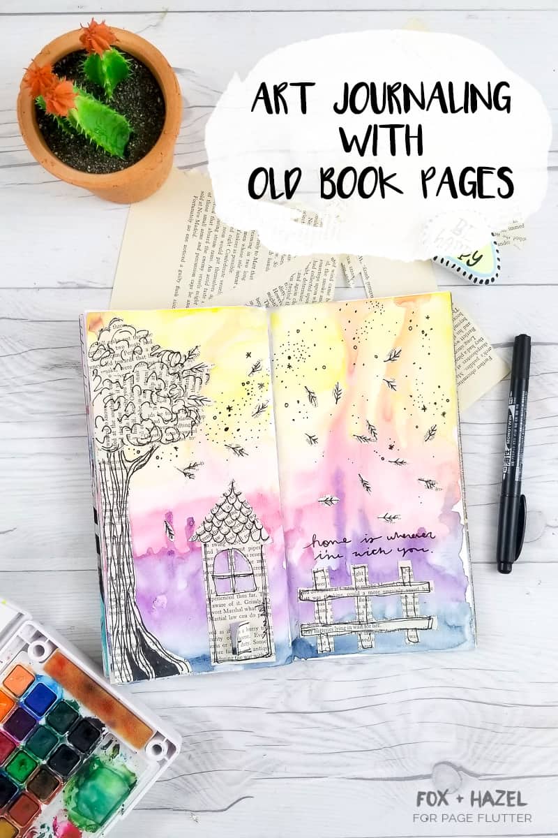 Art Journaling with Vintage Book Pages Page Flutter