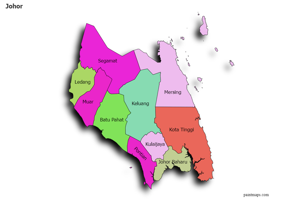 johor ada 10 daerah je. Create Custom Johor Map Chart With Online Free Map Maker