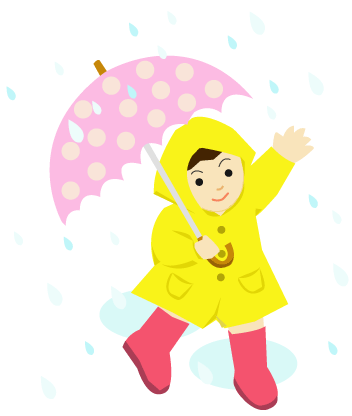 雨の日の女の子 イラスト素材パラダイス