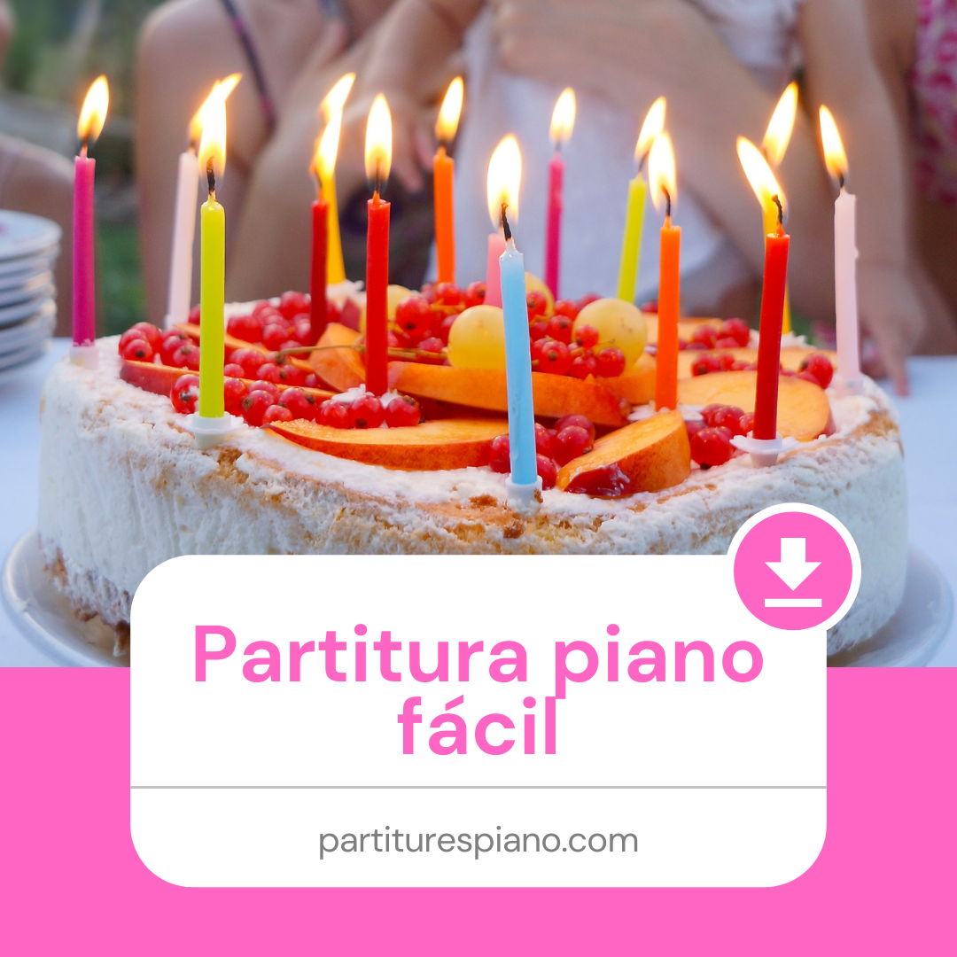 Cumpleaños feliz, partitura piano fácil - Partiturespiano