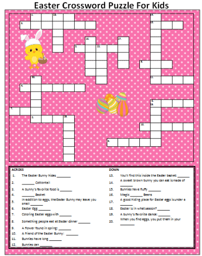 With these 10 sites, you can find free easy crosswords to print, puzzles, and other resources to keep you bus. 13 Fun Easter Printables For Kids Diy Holiday Activities