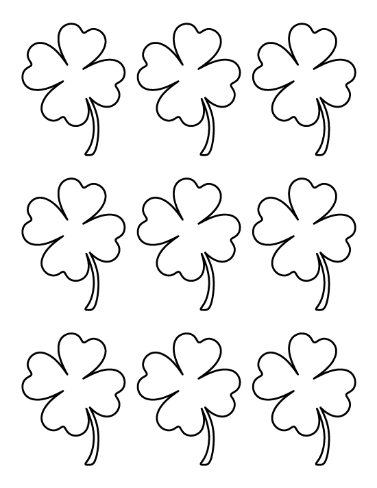 The 4 leaf clover stands for faith, hope, love and luck. Printable Small Four Leaf Clover Template
