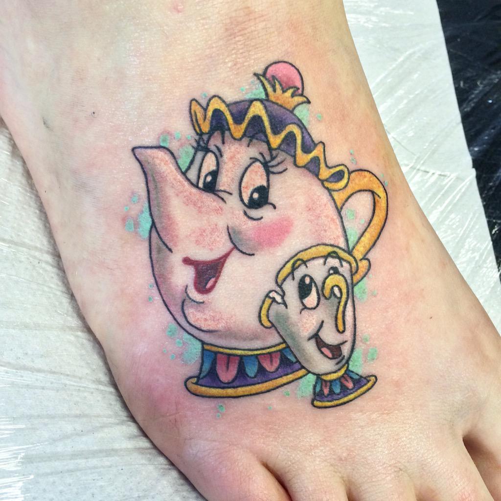 ⚓Sarah Cooper On Twitter: "#Cute #Colour #Disney #Tattoo Done This Morning. #Beautyandthebeast #Chip #Mrspotts #Foottattoo #Sarahmoas Http://T.co/Ljxe24Gjm2" / Twitter 1024_x_1024_jpg