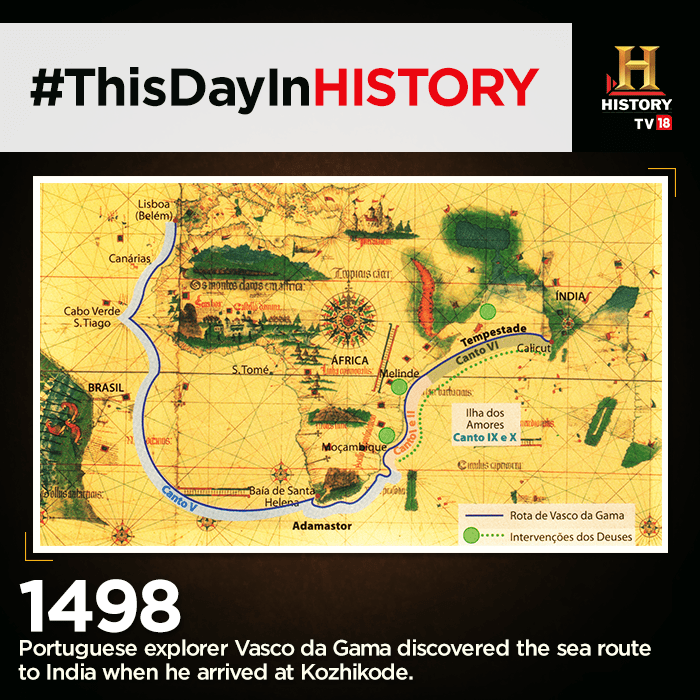 On may 20, 1498, portuguese . Thisdayinhistory 1498 Vasco Da Gama Landed At Kozhikode Thereby Discovering The Sea Route To India History Tv18 Scoopnest