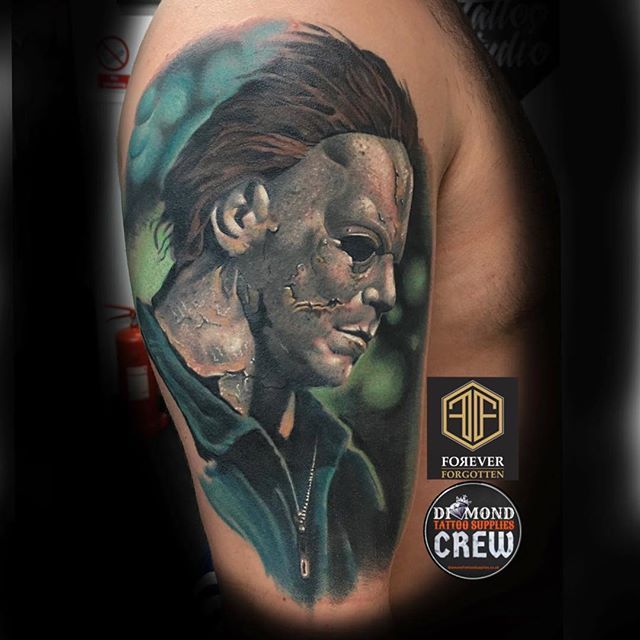 420 Tattoo Studio On Twitter: "Michael Myers By @Benquinntattoo 🔪🔪🔪 | Dm Us For Enquires And Bookings With Ben ・・・ #Michaelmyers #Halloween #Horror # Robzombie #Robzombiehalloween #Realism #Realismtattoo #Portraittattoo #Portrait #Sleevetattoo ... 640_x_640_jpg