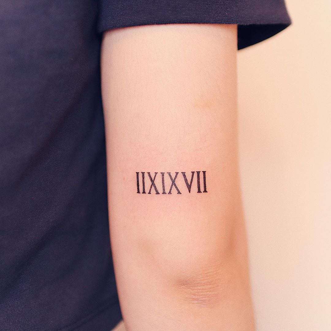 Inspiration De On Twitter: "Roman Numeral Lettering! - Https://T.co/Jywkiabdiy Via @Insprade #Inspirationde #Armtattoo #Elbowtattoo #Ink #Romanlettering #Tattoo Https://T.co/Tzlpxxbf3X" / Twitter 1080_x_1080_jpg