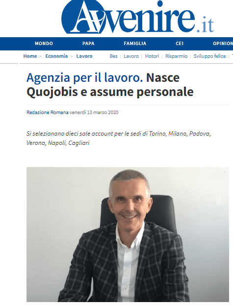 Quojobis On Twitter: "Nasce #Quojobis, La Nuova Realtà Nel Settore Delle Risorse Umane. Si Selezionano Dieci #Salesaccount Per Le Sedi Di #Torino, #Milano, #Padova, #Verona, #Napoli, #Cagliari. Ne Parla L'amministratore Delegato #Mariostraneo 625_x_475_png