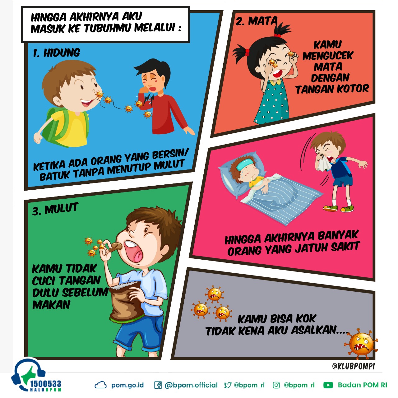 Cerita bergambar yang mudah diterima oleh segala usia mengenai virus corona untuk memberikan pemahaman mengenai corona dan tip. Bpom Ri U Tvitteri Hai Sahabatbpom Apa Kamu Tahu Bagaimana Covid 19 Bisa Masuk Ke Tubuh Kamu Kuy Simak Komik Ini Agar Kamu Lebih Mudah Memahaminya Dan Bisa Kamu Pakai Untuk Menjelaskan Ke