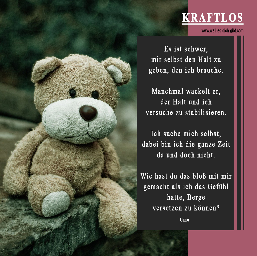 Weil Es Dich Gibt No Twitter Manchmal Mussen Wir Uns Selbst Den Halt Geben Den Wir Brauchen Https T Co 7uxhd98rz2 Liebesgedicht Traurig Hoffnungslos Gedichte Germanmediart Streamacademy Https T Co Nbzdym1zbi