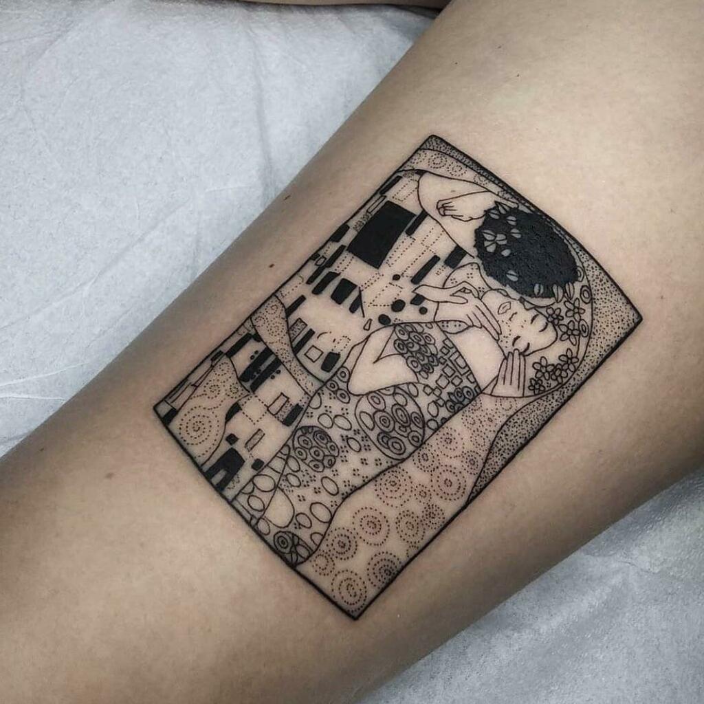 Tattooantra On Twitter: "The Kiss By Gustav Klimt, Tattooed By Branden Martin At Aces High Tattoo, Jupiter Fl Https://T.co/2Gq9Eyt4Ju Https://T.co/Oa9Klmokzm" / Twitter 1024_x_1024_jpg