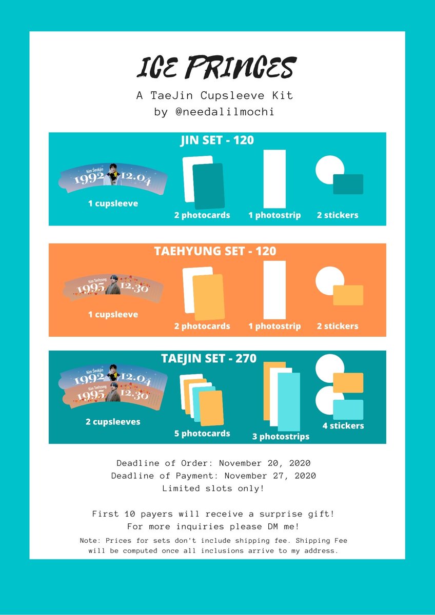Belle On Twitter Ice Princes A Taejin Cupsleeve Kit Ph Doo November 20 2020 Dop November 27 2020 Price Range 120 270 Shipping Fee Limited Slots Only More Details In The Form