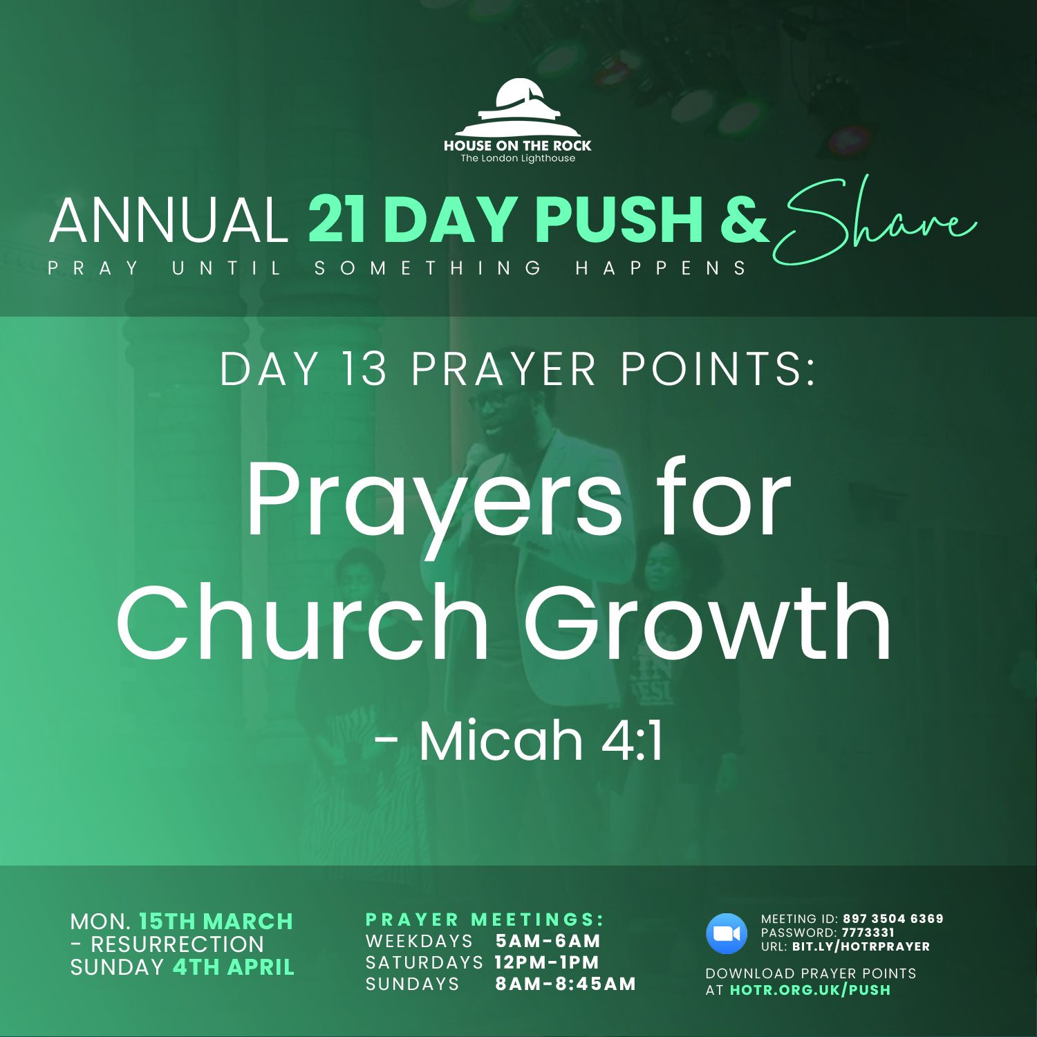 Many pastors and church leaders . House On The Rock London On Twitter Push Day 13 Prayers For Church Growth Micah 4 1 Full Prayer Points For Today Can Be Found On Our Website Link In Our