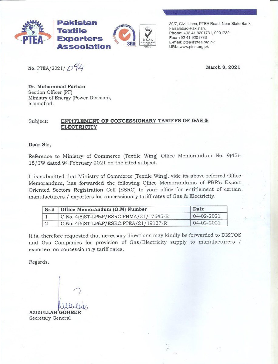Sohail Pasha On Twitter Omarayubkhan Mowp15 Fesco Pr Ceofesco Dear Mr Omar Ayub Please Advise Concern Officer To Take Necessary Action On Letter Sent To Ministry Of Energy Power Division On 8 3 21 Https T Co Oxaaymkmmn