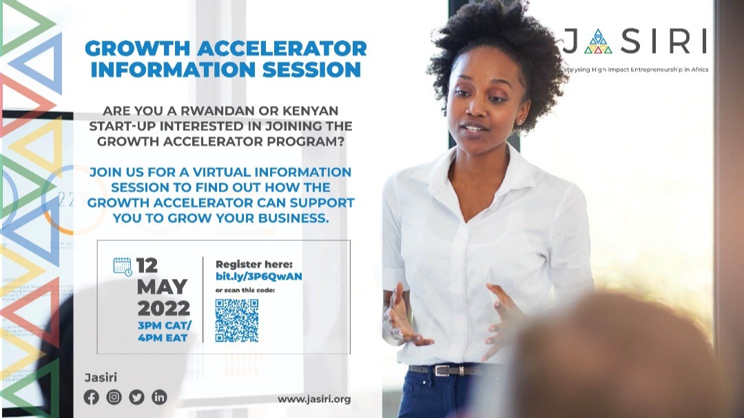 Jasiri growth accelerator program 2022 · after successful completion of the accelerator, businesses will receive 9 additional months of growth . Jasiri On Twitter Want To Learn More About The Jasiri Growth Accelerator We Would Like To Invite You To Attend Our Information Session This Thursday At 3pm Cat 4pm Eat Click Here To