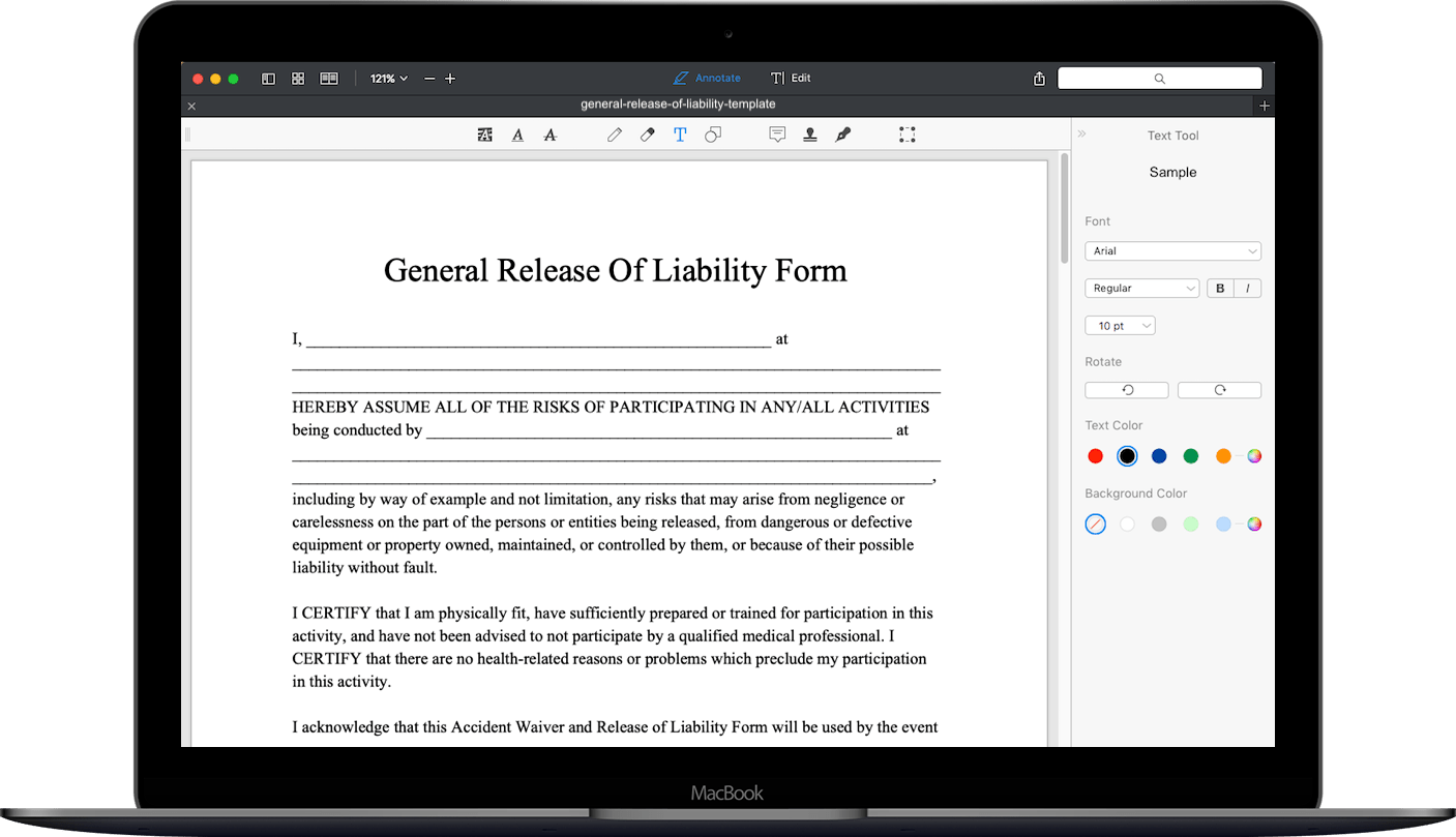 and i execute this release for full, Free Release Of Liability Form Template Download Liability Form Pdf