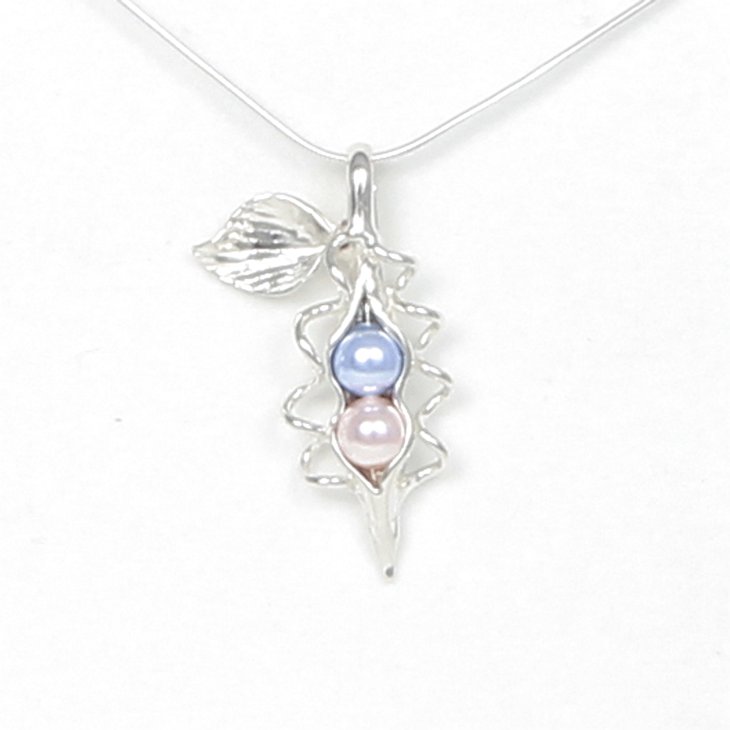 2 Pearl Peas in Your Pod Necklace 