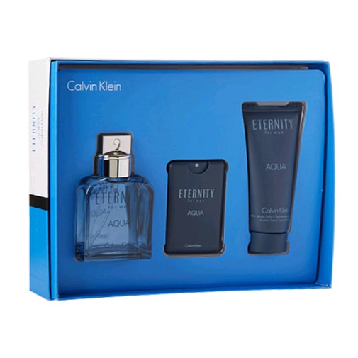 Eternity Aqua By Calvin Klein, 3 Piece Gift Set For Men Skynte