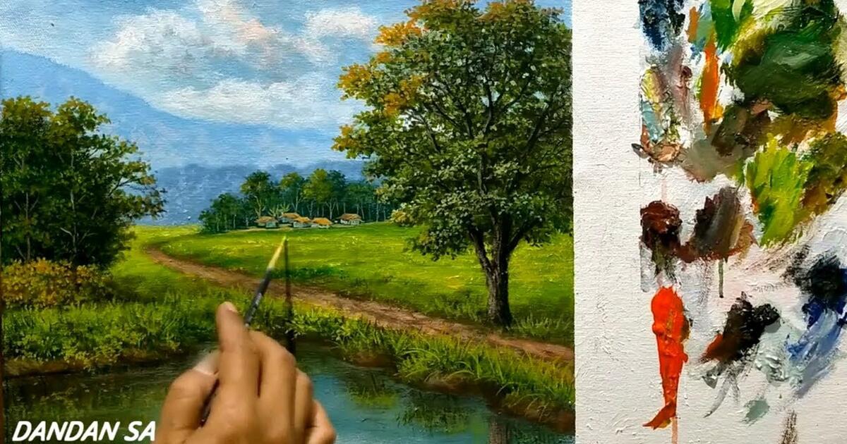 Cara menggambar pemandangan yang mudah. Cara Menggambar Melukis Pemandangan Alam Yang Mudah Dan Simpel How To Draw Landscape Dandan Sa Bstation