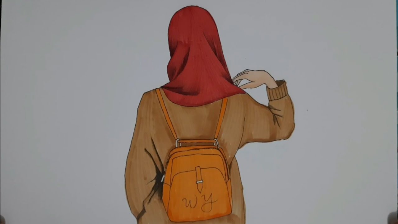 Lengkap cocok anda gunakan untuk wallpaper laptop, smartphone dan db bbm lucu . Cara Menggambar Anime Muslimah Terlihat Dari Belakang Bstation