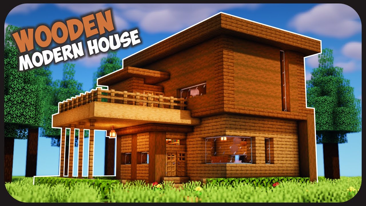 Cara membuat rumah modern sultan 3 lantai ! Cara Membuat Rumah Kayu Modern Stater House Mewah Minecraft Modern Pt 42 Bstation
