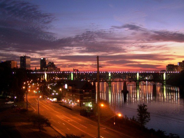 Looking for a paranormal adventure in knoxville, tennessee? Knoxville, TN : Sunrise over downtown Knoxville from above