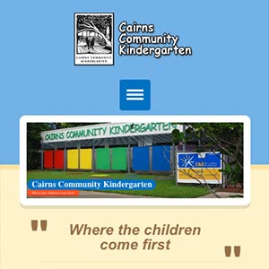 Cairns Community Kindergarten mobile view