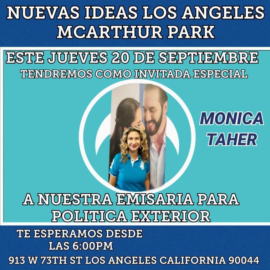 Nuevas Ideas Los Angeles MacArthur Park recibe a nuestra emisaria