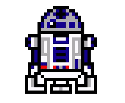 Design is visible in our gallery and to anyone with the link. R2D2 | Pixel Art Maker